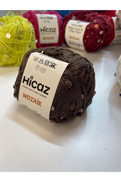 HİCAZ YARN %100 COTTON(PAMUK) KAHVERENGİ,3-6 MM PULLU ÖRGÜ &ÇANTA İPİ . YUMAKLAR 50 GR X 2 =100 GR