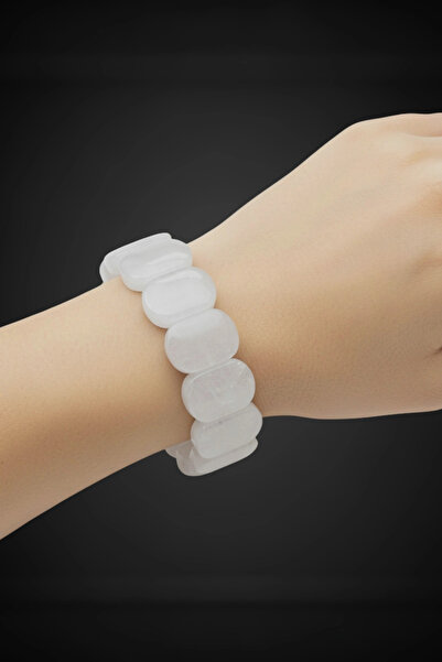 Pozitif Doğal Taş Large Stone Natural Crystal Quartz Bracelet 111-3