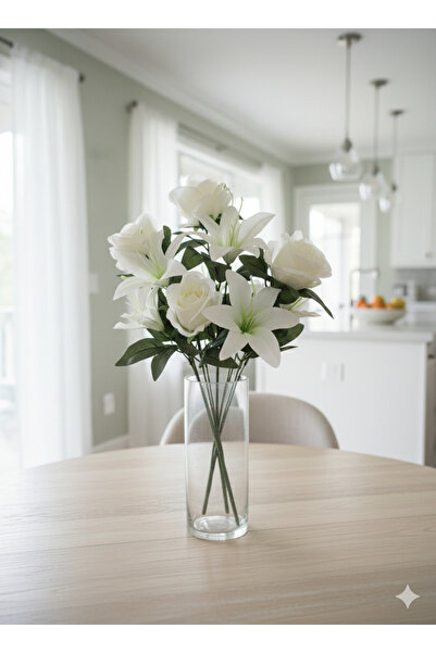 BUKET X Sonsuz Zerafet 5 Gül 5 Zambak Çiçeği