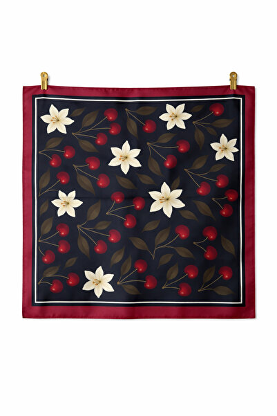 AGAPI Cherry and Flower Patterned Scarf