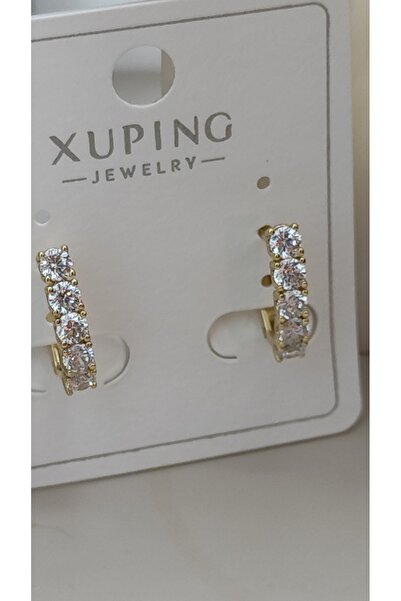 DİAVENTA TAKI VE AKSESUAR Xuping Vip Küpe -U Model Zirkon Taşlı Xuping Gold K...