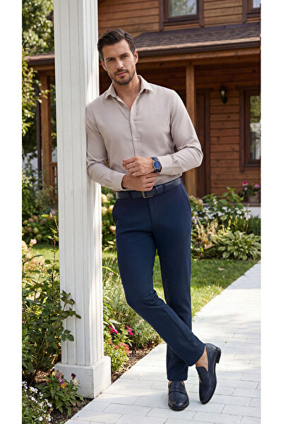 Etikmen Sports Classic Navy Blue Easy Iron Men's Trousers