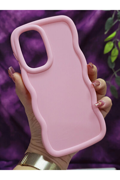 Magic Ring Samsung Galaxy A33 Uyumlu Yumuşak Dokulu Dalga Kenarlı Pudra Pembe...