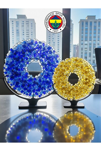 Home Füzyon Cam Dekor 2’li Set -FENERBAHÇE Hediye Set - Ofis/ Ev Hediye