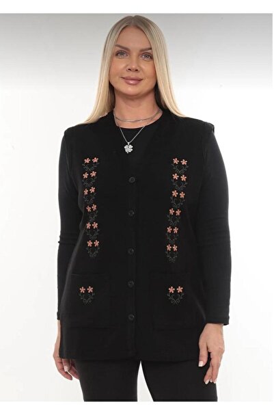 BLUEMOOR Flower Embroidered Winter Steel Knitted Tricot Vest