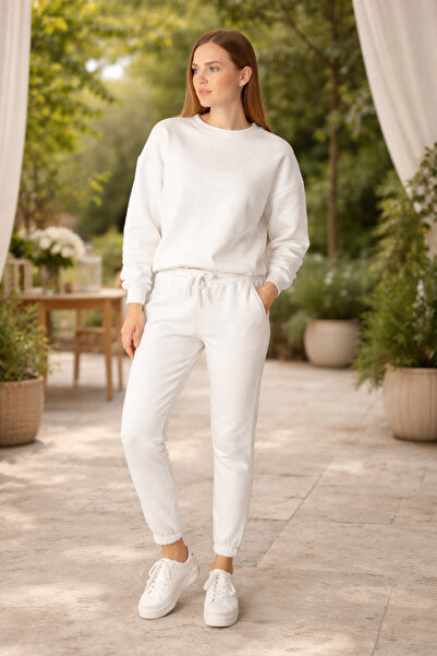 seis wear 3 İplik Sweat & Y Slit Wide Leg Tracksuit Set