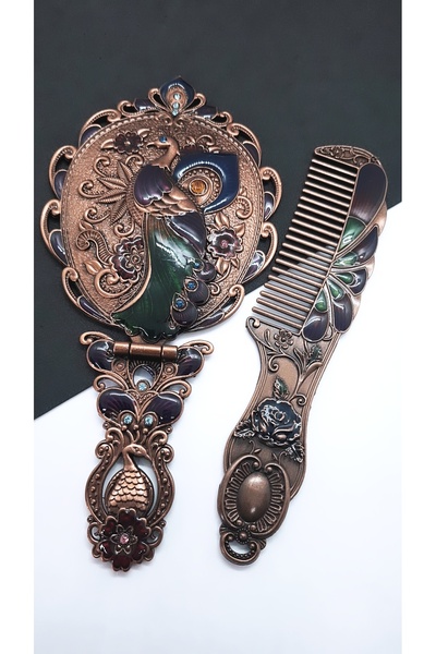 Serenity Özel Kutusunda Çeyizlik Hediyelik Katlanır Mistik Ayna Takımı01