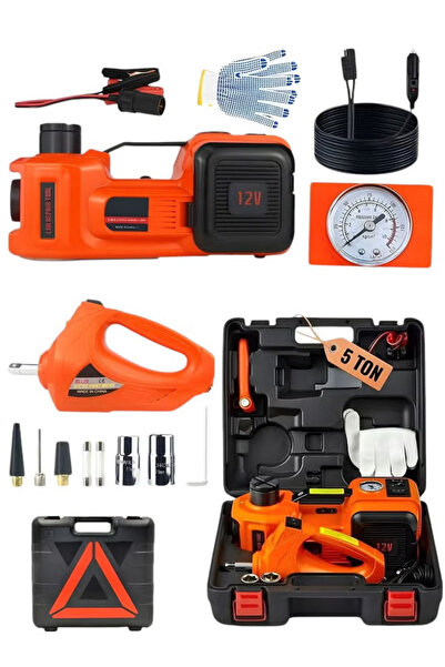 Cady One مجموعة رافعة كهربائية هيدروليكية للسيارة 12 فولت 5 طن مع مضخة هواء متعددة الوظائف 3 في 1