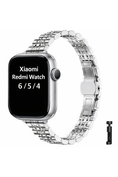 Alstrap Redmi Watch 6 / 5 / 4 Compatible Stainless Steel Fine Cut Design Band...