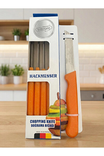 NEALDİN Original Solingen Simli Turuncu Saplı Lazer Kesim Tırtıklı Meyve ve S...