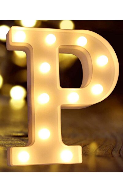 festive حرف P مزخرف من البلاستيك بتقنية LED