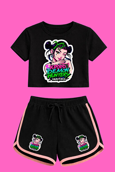 MECH BUTİK K-Pop Demon Hunters Huntirx Printed Crop-Shorts Set