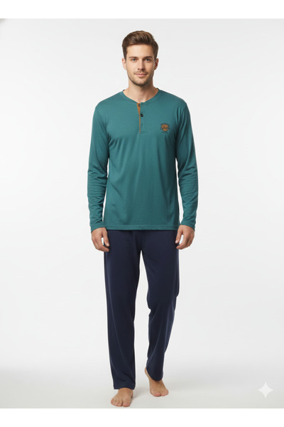 Pjs Pijama Cotton Transitional 3-Button Pajama Set