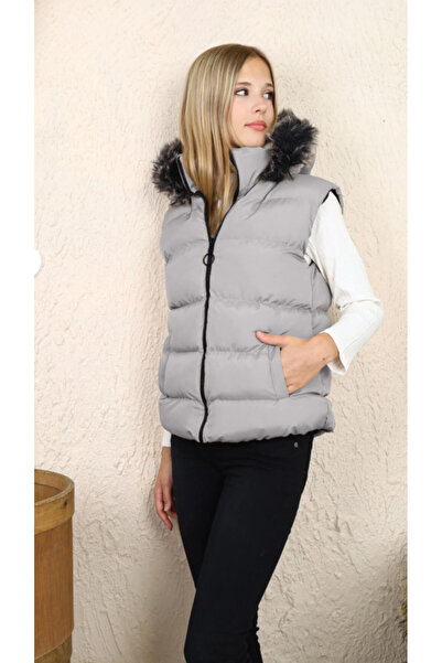 Asortix سترة رياضية منفوخة للفتيات من Shearling بغطاء رأس