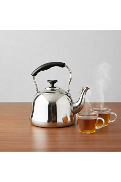 Dania 🫖 Al Saif Harmony Stainless Steel Teapot – 1.5 Liter Capacity | Elegant Design with Black Handle 🔥✨