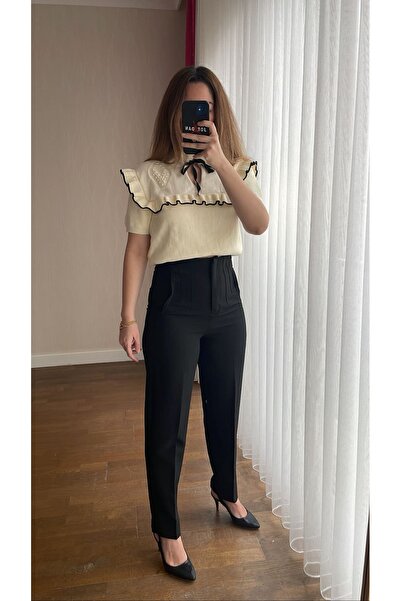 handebatmazbutik Siyah Havuç Kumaş Pantolon