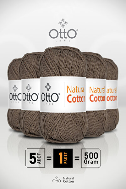 Otto خيط قطني طبيعي - مينك - عبوة من 5 قطع - 2 مم/100 جرام/200 متر - خيط قطني...