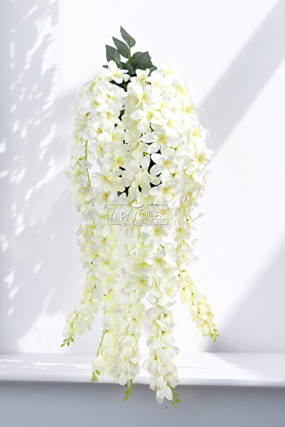 Yapay Çiçek Deposu Yapay Çiçek 5li Sarkan Sümbül 90 cm Krem