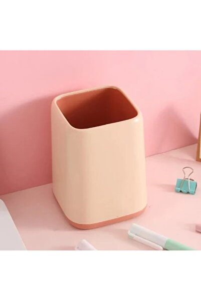 Limmy Colorful Plastic Desktop Pen Holder Kawaii Single-Eyed Stylish Pen Holder - Pink