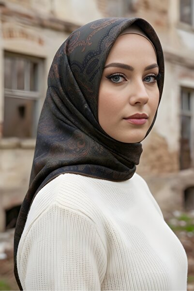 İmajButik Khaki İpekhan Soft Digital Cotton Scarf