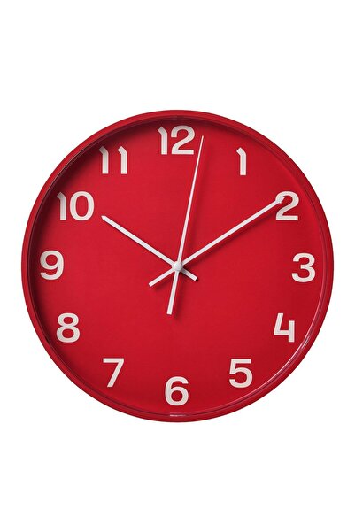 IKEA Pluttıs Duvar Saati Kırmızı 28 Cm