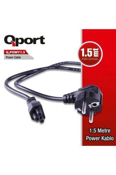 Universal Qport q-powy1.5 1.5mt notebook power cable