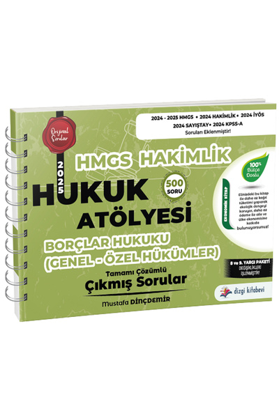 Dizgi Kitap Hukuk Atölyesi HMGS Hakimlik Borçlar Hukuku Genel Özel Hükümler Ç...