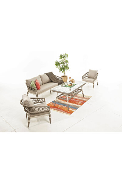 Divona Home ROPE BAHÇE BALKON TAKIMI 3+1+1+MASA