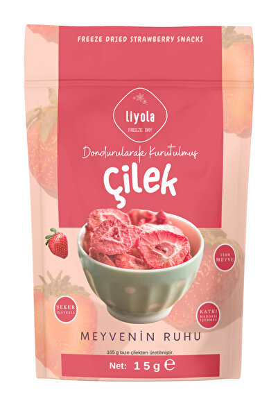 Freeze Dry Çilek 15 g | Dondurularak Kurutulmuş, Şeker İlavesiz Doğal Atıştırmalık