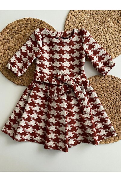 HMCraft Red Children's Dress with Goose Feet Pattern