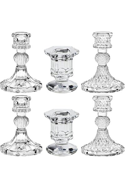 The Bros حامل شموع زجاجي مدبب، حامل شموع، حامل شموع كريستالي شفاف، حامل شموع ...