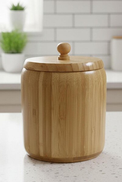 ÇELİKAY Mien Bambu Kapaklı Orta Boy Kavanoz 14x11 Cm
