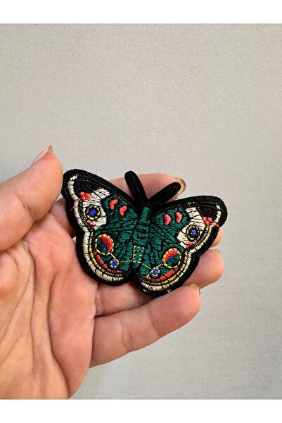 Gönülden Tasarım Embroidery Processing Colorful Butterfly Embroidery Stitching Accessory 8X5 cm
