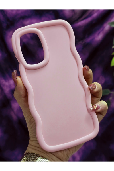 Magic Ring Samsung Galaxy A52 Compatible Soft Textured Wave Edge Powder Pink Case