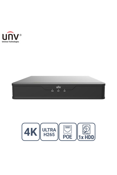 Uniview NVR301-08S3-P8 8 Channel POE VGA/HDMI H265+ NVR Recording Device