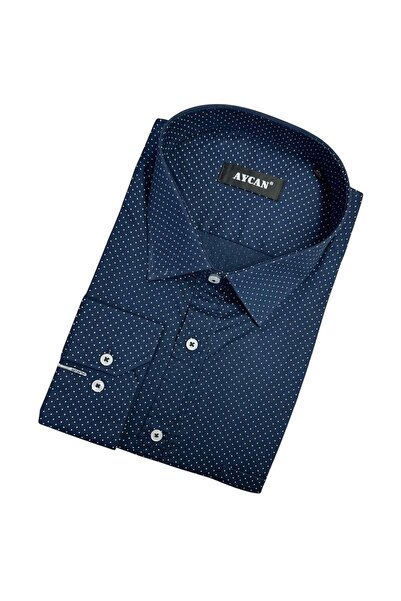 GÖMLEK GALERİSİ Men's Classic Wide Cut Digital Printing Pattern Long Sleeve M...