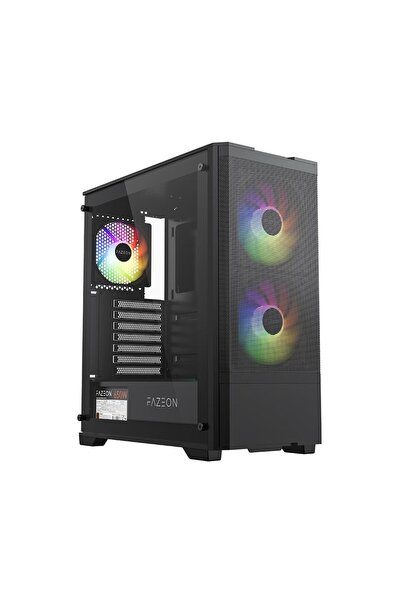 FAZEON F16A650Bbm 650W 80+ Br 3X Argb Fan Atx 2Xusb3.0 Black Gaming Case