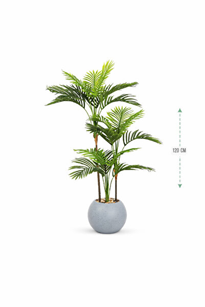 AMZOE Artificial palm tree with 3 branches and a pot – 120 cm high