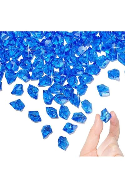 The Bros مكعبات ثلج مجروشة من الأكريليك، 150 قطعة من الكريستالات الصناعية، مكعبات ثلج بلاستيكية، أحجار كريمة على شكل ماسات لتزيين المزهريات