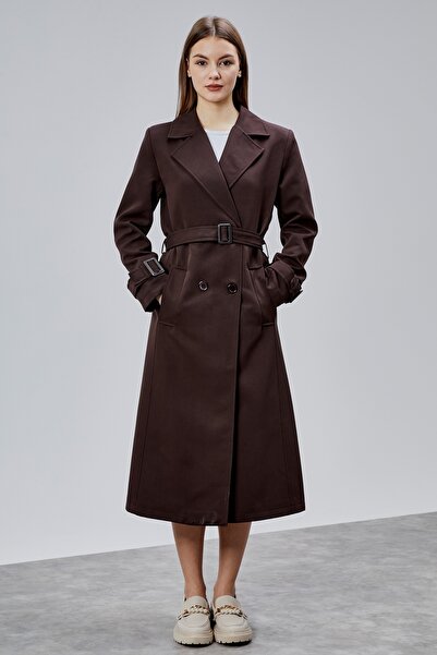 Bolivente Victoria Bitter Brown Belted Regular Trench Coat