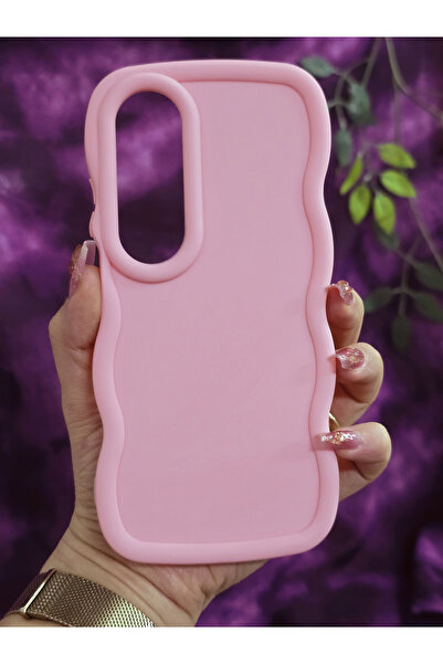 Magic Ring Oppo A60 Compatible Soft Textured Wave Edge Powder Pink Case