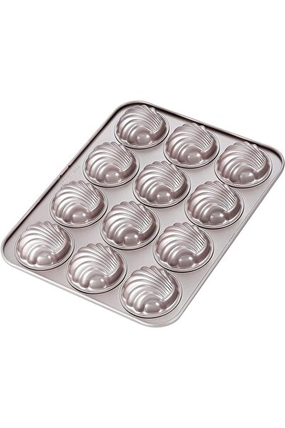 ChefMade قالب كيك مادلين، قالب كروي غير لاصق بـ 12 تجويفًا، مناسب للخبز في الفرن