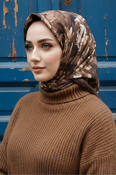 İmajButik Brown İpekhan Soft Digital Cotton Scarf