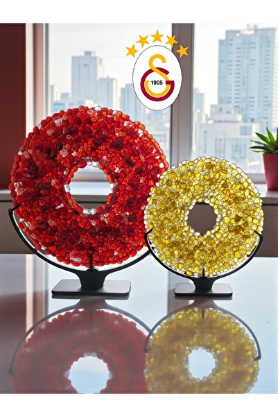 Home Füzyon Cam Dekor 2’li Set - GALATASARAY Hediye - Ofis/ Ev Hediye