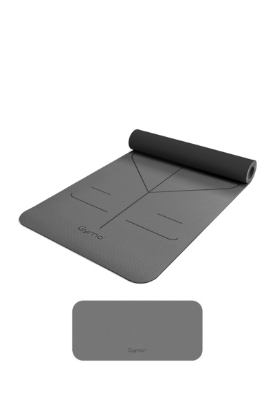 Gymo Hizalamalı 6mm TPE Yoga Matı Pilates Minderi Diz Dirsek Koruyucu Matlı S...