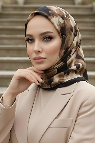 İmajButik Brown İpekhan Soft Digital Cotton Scarf