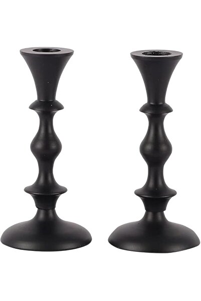 ATK حامل شموع عمودي، حامل شموع مدببة لحامل شموع كلاسيكي، طقم من قطعتين