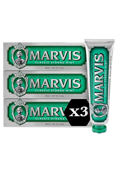 marvis pro Classic Strong Mint Toothpaste - 85ml x 3 Intense Mint