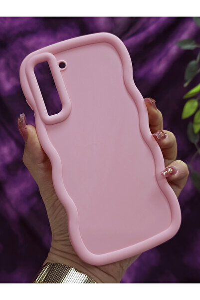 Magic Ring Samsung Galaxy S21 FE Uyumlu Yumuşak Dokulu Dalga Kenarlı Pudra Pe...