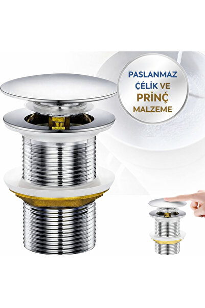 DESIPHON Lavabo Pop-Up Gider Süzgeci Paslanmaz Çelik & Pirinç Gövde, Gider Bo...